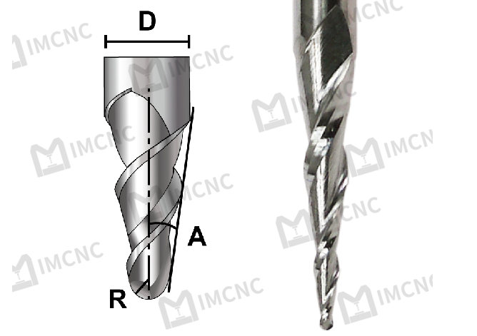 Tapered Ball Tip Solid Carbide CNC Bit
