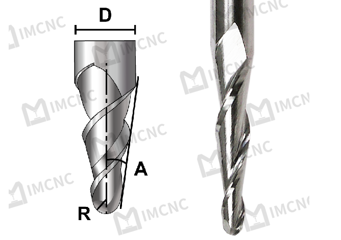 Tapered Ball Tip Solid Carbide CNC Bit