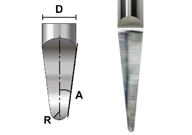 Halbkonischer CNC-Bohrer aus Vollhartmetall