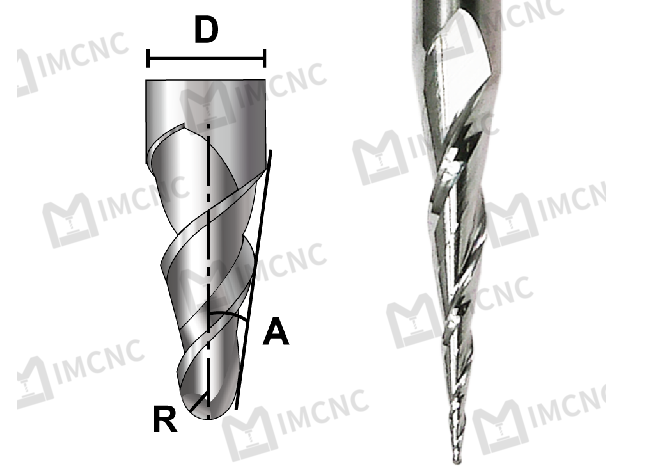 CNC-Bohrer aus Vollhartmetall mit konischer Kugelspitze