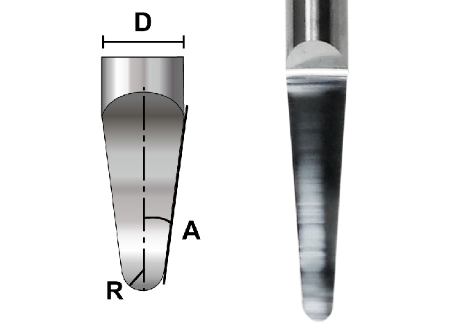 Half-Conical Solid Carbide CNC Bit