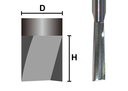 Double Flute Straight Plunge Solid Carbide CNC Bit