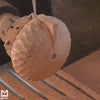 Video for Mini CNC router carving intricate 3D pattern on wooden acorn-shaped bells using rotary axis — example of precision wood engraving project with IMCNC Cylinder machine.